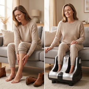 Aparat masaj picioare si gambe Shiatsu, airbaguri 360° si incalzire, Gri/Negru – imaginea 5
