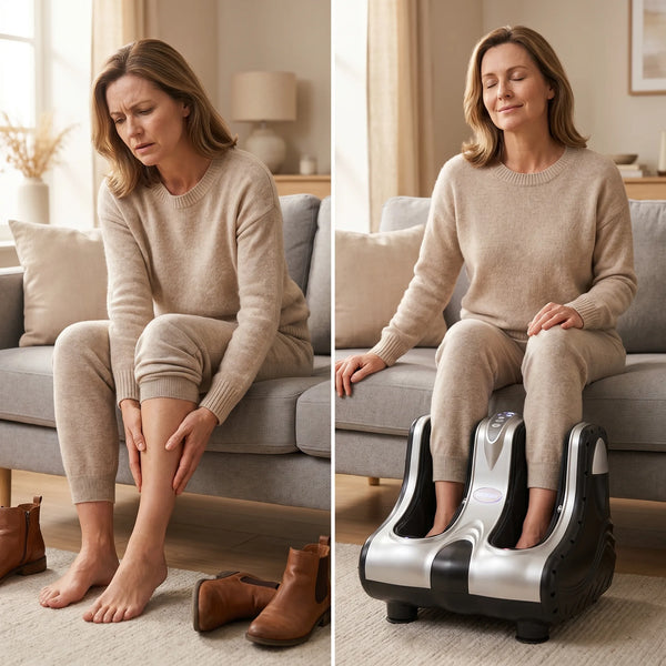 Aparat masaj picioare si gambe Shiatsu, airbaguri 360° si incalzire, Gri/Negru – imaginea 5