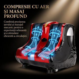 Aparat masaj picioare si gambe Shiatsu, airbaguri 360° si incalzire, Rosu/Negru – imaginea 4