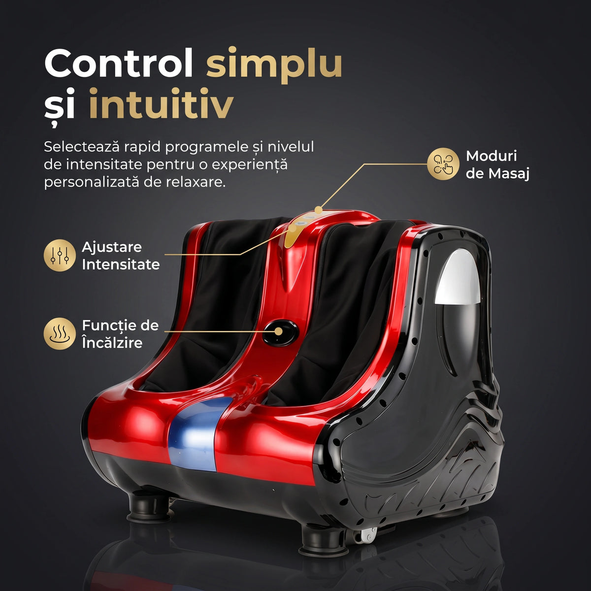 Aparat masaj Shiatsu picioare și gambe roșu, imaginea 6
