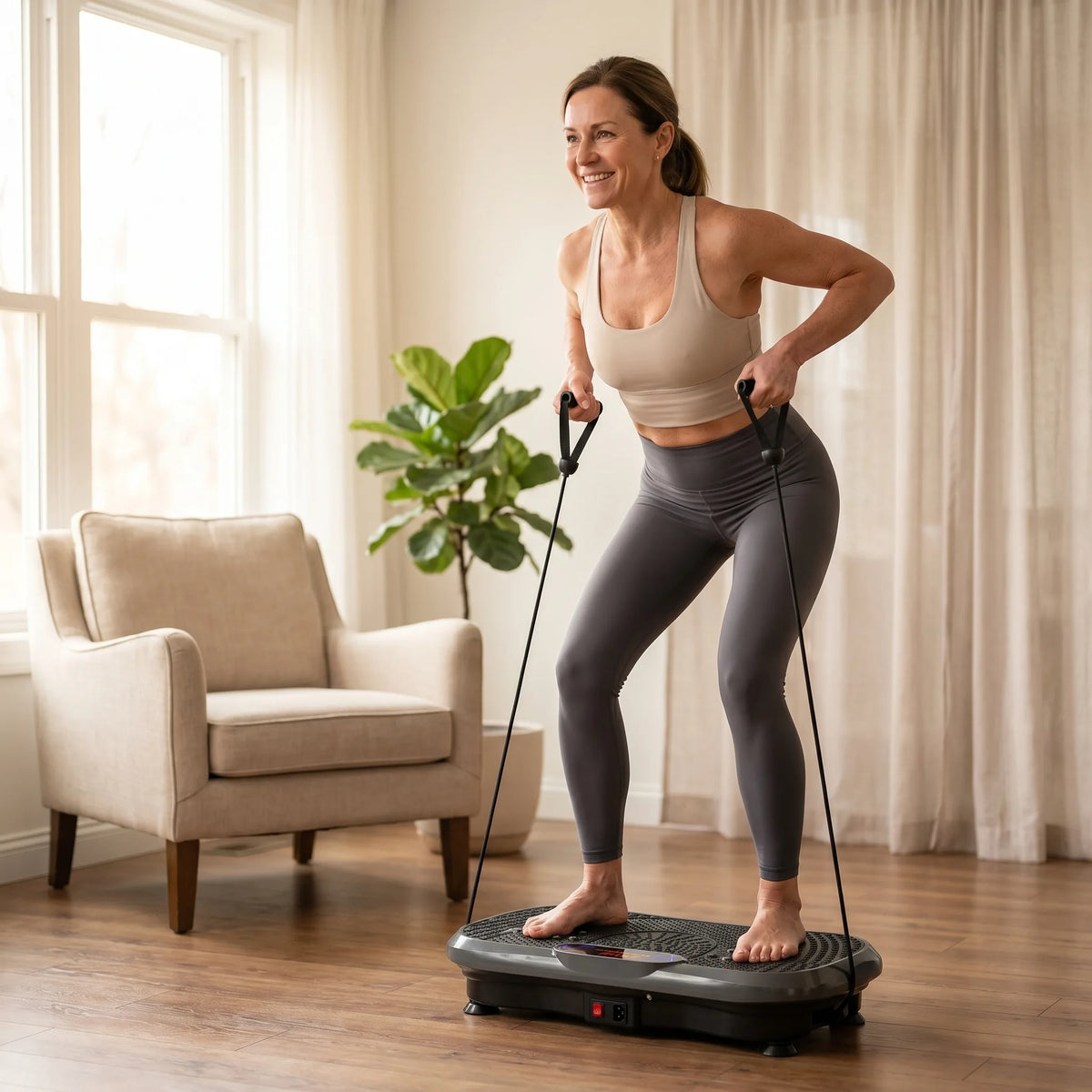 Placă de vibrații fitness cu oscilație, imaginea 6