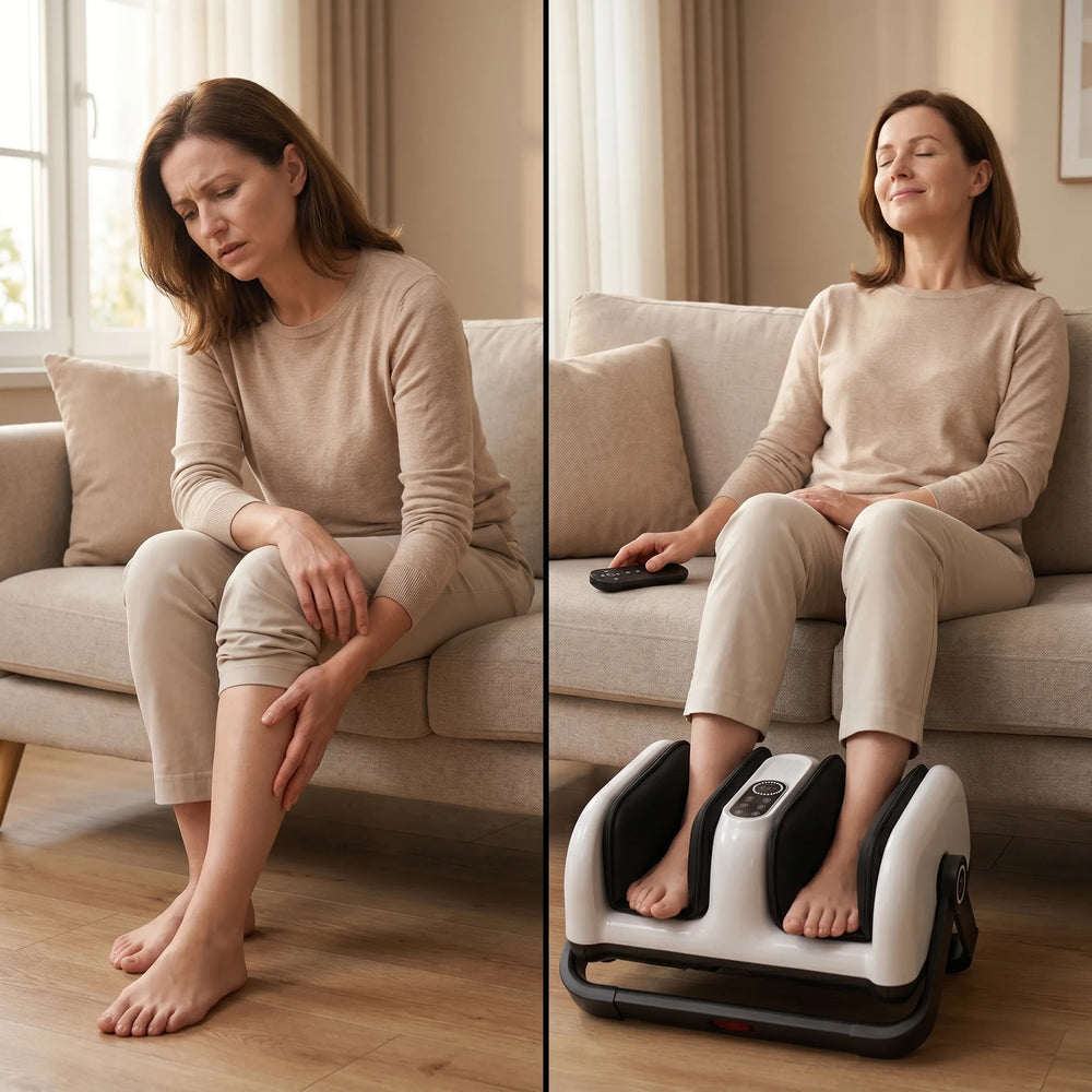 Aparat de masaj Shiatsu picioare și gambe alb, imaginea 4