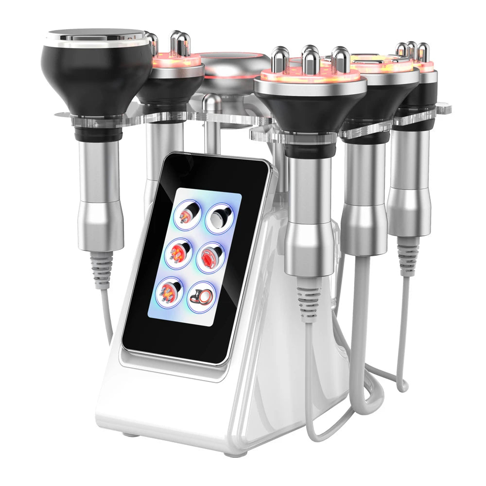 Aparat remodelare corporala si faciala 6-in-1: Cavitatie 80K, RF multipolar, Vacuum, EMS