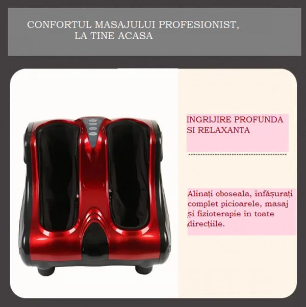 Aparat masaj picioare, gambe și tălpi cu role Shiatsu roșu, imaginea 6