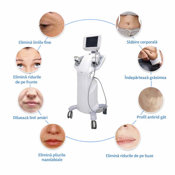 Aparat profesional Ultra 7D HIFU cu ultrasunete, dispozitiv antirid pentru lifting al fetei si al corpului, 7 sonde – imaginea 6