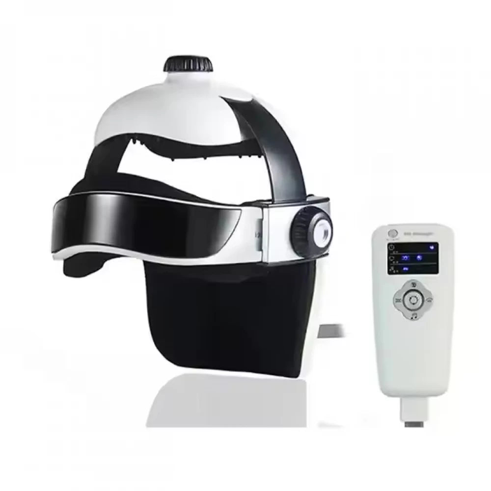 Casca masaj scalp si cap, presiune, vibratii si incalzire, cu muzica