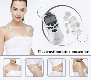 Electrostimulator muscular – aparat masaj si fizioterapie prin electrostimulare cu 4 electrozi, 8 programe, Gri – imaginea 2