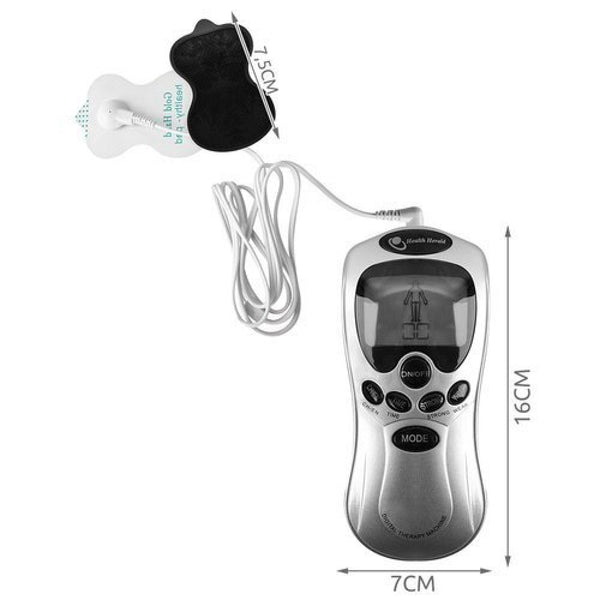Electrostimulator muscular – aparat masaj si fizioterapie prin electrostimulare cu 4 electrozi, 8 programe, Gri – imaginea 4