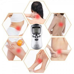 Electrostimulator muscular – aparat masaj si fizioterapie prin electrostimulare cu 4 electrozi, 8 programe, Gri – imaginea 5