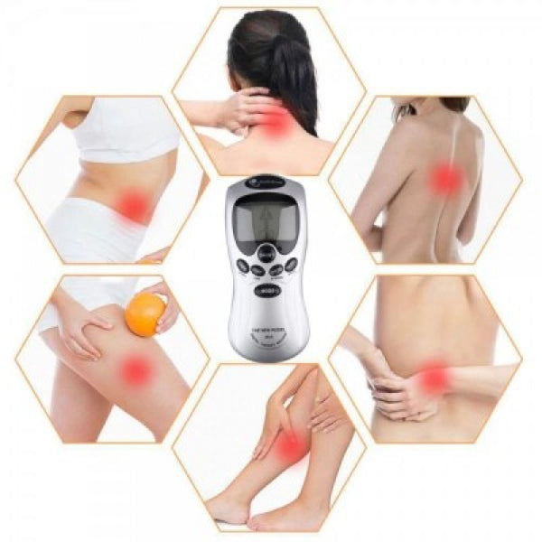 Electrostimulator muscular – aparat masaj si fizioterapie prin electrostimulare cu 4 electrozi, 8 programe, Gri – imaginea 5