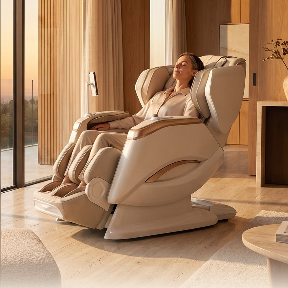 Fotoliu de masaj Rovo Luxury 4D intr-un living modern