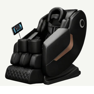 Fotoliu de masaj Shiatsu negru, vedere frontala