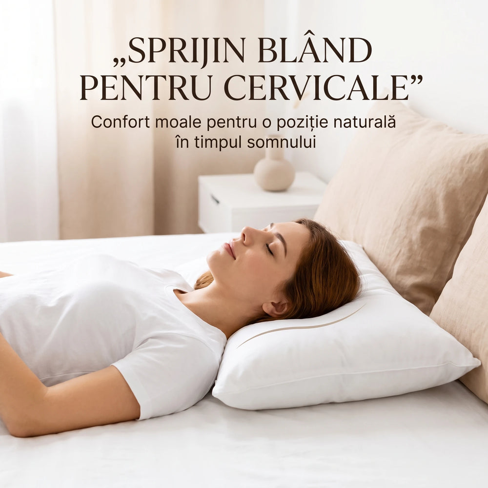 Pernă antialergică CERVI-SAN puf de gâscă, albă, imaginea 4