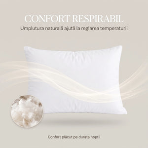 Pernă antialergică CERVI-SAN puf de gâscă, albă, imaginea 5