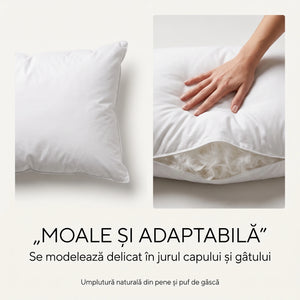 Pernă antialergică CERVI-SAN puf de gâscă, albă, imaginea 7