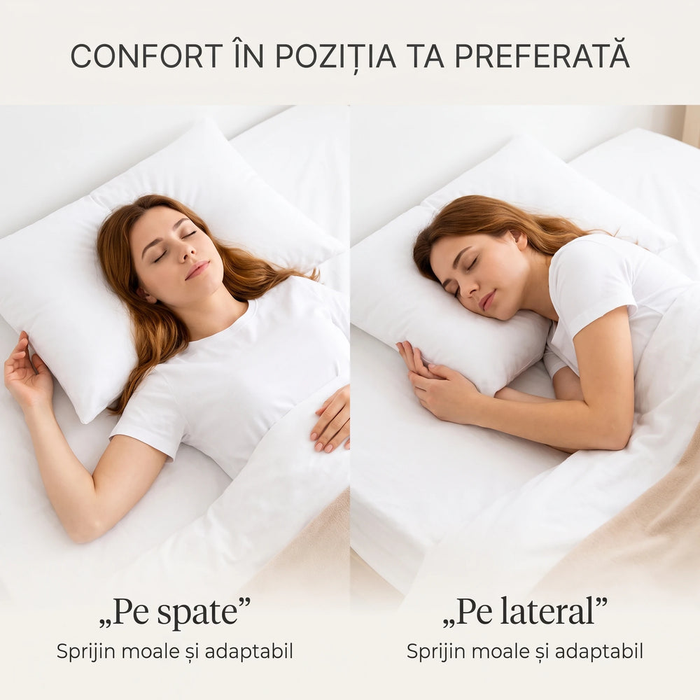 Perna CERVI-SAN umplută cu puf de gâscă, în alb