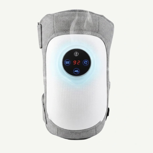 Aparat masaj genunchi 3-in-1 cu compresie aer, incalzire si vibratii, Gri