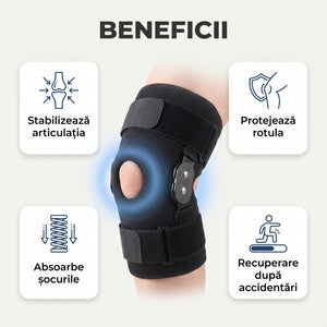 Beneficii orteză genunchi: stabilizare, protecția rotulei, absorbția șocurilor
