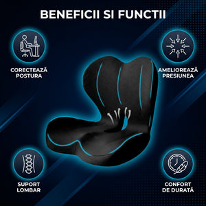 Beneficii pernă lombară neagră: postură, presiune, suport lombar, confort