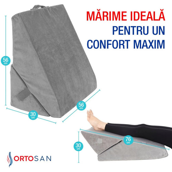 Perna multifunctionala 7-in-1 memory foam pliabila, cap/spate/picioare, Gri - imaginea 5