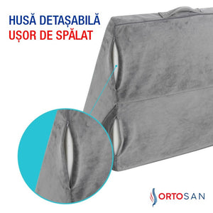 Perna multifunctionala 7-in-1 memory foam pliabila, cap/spate/picioare, Gri - imaginea 6