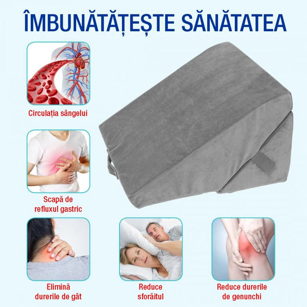 Perna multifunctionala 7-in-1 memory foam pliabila, cap/spate/picioare, Gri - imaginea 7