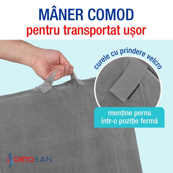 Perna multifunctionala 7-in-1 memory foam pliabila, cap/spate/picioare, Gri - imaginea 8