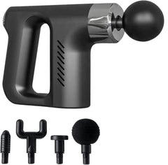 Pistol masaj profesional corporal 4 capete, 5 viteze ORTO GUN Full, Negru