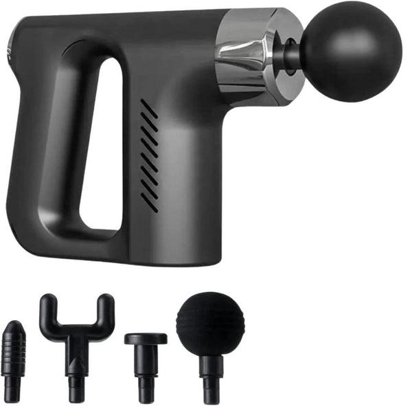 Pistol masaj profesional corporal 4 capete, 5 viteze ORTO GUN Full, Negru