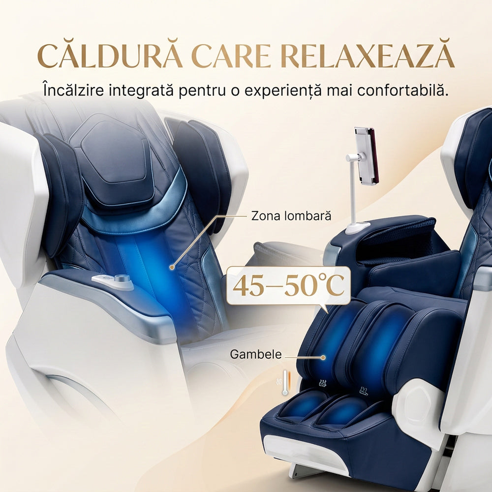 Specificatii fotoliu de masaj Rovo Luxury 4D albastru
