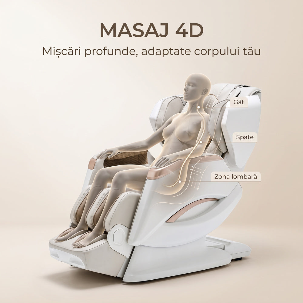 Specificatii fotoliu de masaj Rovo Luxury 4D bej