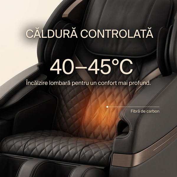 Fotoliu de masaj Gaius Ultra Pro negru, detaliu tapiterie piele PU