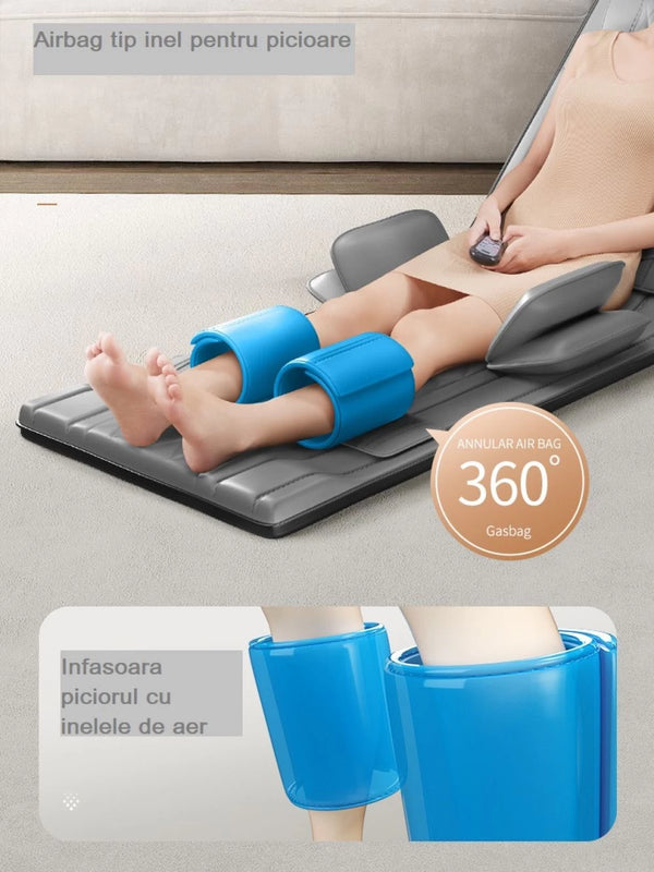 Saltea masaj corp intreg Shiatsu, airbag si incalzire, cervical/spate/lombar/picioare, Gri – imaginea 6
