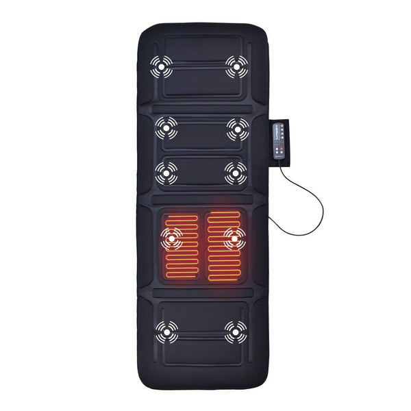Saltea masaj pentru intreg corp, cu Incalzire, masaj Vibratii cu 10 motoare, 3 intensitati, 5 moduri de masaj, spuma memorie, NEGRU